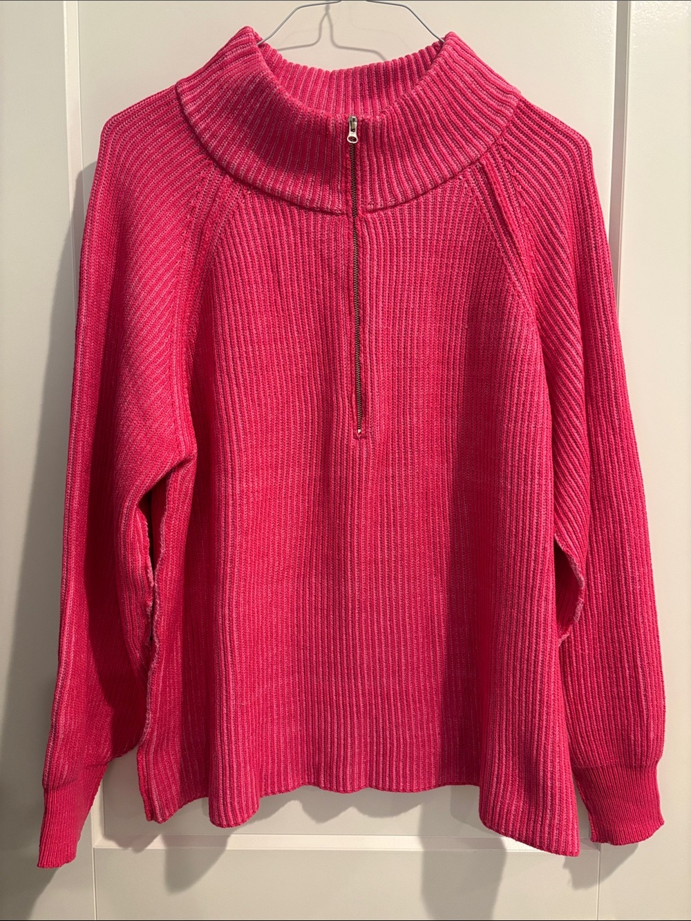 Zenana Women’s Quarter Zip Ribbed Sweater Small/Medium